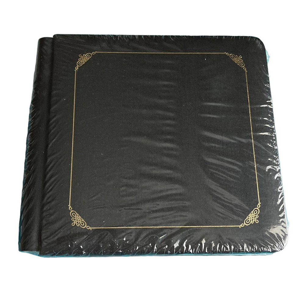 Creative Memories 7x7 Black Hinge Strap Scrapbook Album and Page Protectors